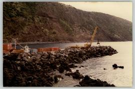 Obras do prolongamento do Molhe-Cais do Porto das Velas