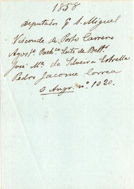 1858 Deputados por São Miguel