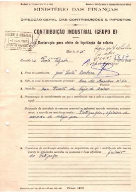 "Declaração para efeito de liquidação da colecta"
