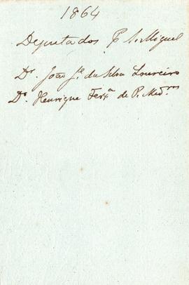 1864 Deputados por São Miguel