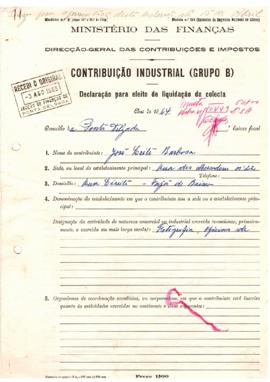 "Declaração para efeito de liquidação da colecta"