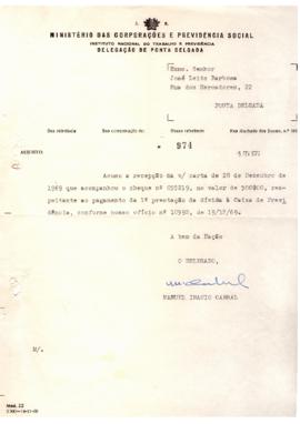 Confirmação de receção de carta