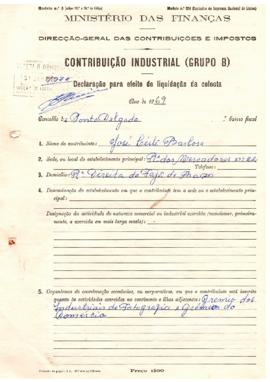 "Declaração para efeito de liquidação da colecta"