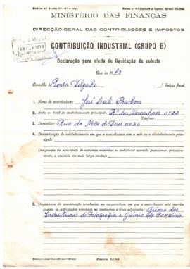 "Declaração para efeito de liquidação da colecta"