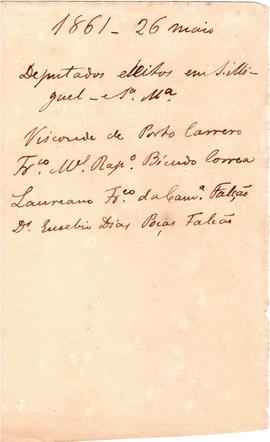 1861 Deputados de São Miguel e Santa Maria