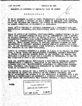 Comunicado sobre o aumento do preço da gasolina