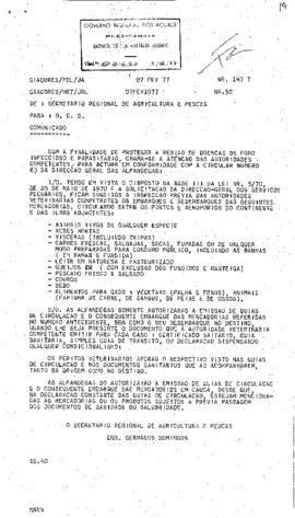 Comunicado - doenças do foro infeccioso e parasitário