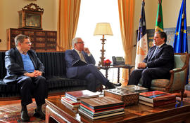 O presidente e o membro do Conselho de Administração da FLAD, em audiência, com o presidente do G...