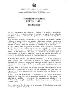 Comunicado do Conselho do Governo de 4 de dezembro de 1991