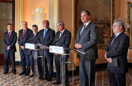 Declarações do presidente do Governo Regional aos meios de Comunicação Social, após a audiência, ...
