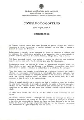 Comunicado do Conselho do Governo de 28 de agosto de 1991