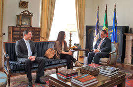 A arquiteta Sónia Pereira, em audiência, com o presidente do Governo Regional