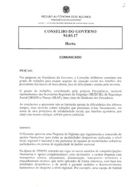 Comunicado do Conselho do Governo de 17 de março de 1994