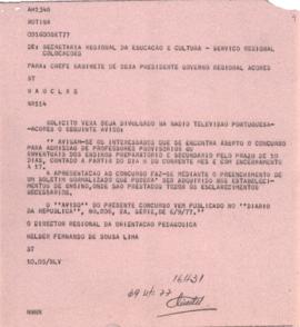 Notícia da SREC a divulgar pelo GIA
