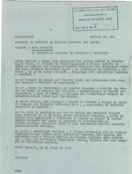 Nota oficiosa acerca das margens de comercialização em estabelecimentos similares dos hoteleiros