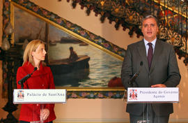 O presidente do Governo Regional e da Embaixadora do Canadá, Heidi Kutz, em declarações aos órgão...