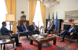 A Direção da Federação Agrícola dos Açores, em audiência, com o presidente do Governo Regional