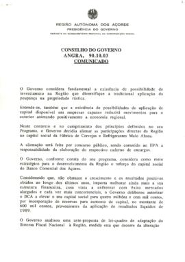 Comunicado do Conselho do Governo de 3 de outubro de 1990