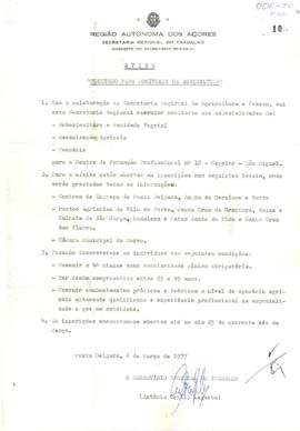 Aviso "Concurso para monitores de Agricultura"