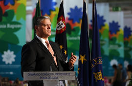 O Presidente do Governo Regional presidiu à inauguração da segunda edição da Feira AçorExpo, no P...