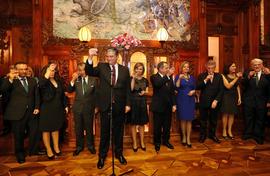 Brinde do presidente do Governo Regional a todos os convidados, aquando da receção do Ano Novo no...