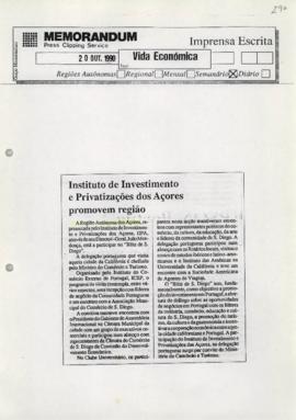 Instituto de Investimento e Privatizações dos Açores promove região
