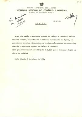 Notícias para divulgação da parte do Gabinete do Secretário Regional do Comércio e Indústria