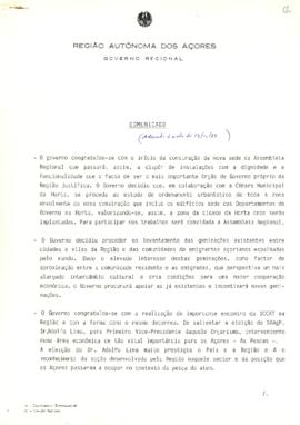 Comunicado do Conselho do Governo de 19 de novembro de 1987