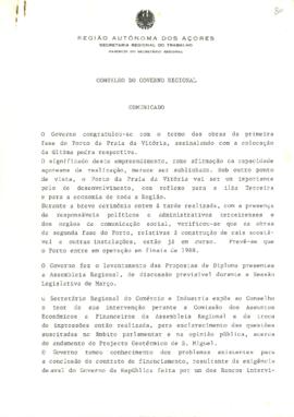 Comunicado do Conselho do Governo de 18 de fevereiro de 1987