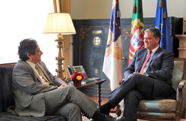 O deputado ao Parlamento Europeu Ricardo Serrão Santos, em audiência, com o presidente do Governo...