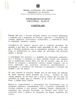 Comunicado do Conselho do Governo de 11 de março de 1992