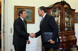 Chegada do presidente do Governo Regional para audiência, recebido pelo Primeiro-Ministro, Pedro ...