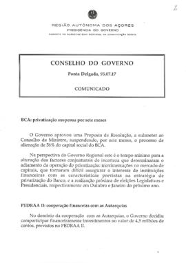Comunicado do Conselho do Governo de 17 de julho de 1995