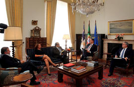 A direção do PCP/Açores em audiência, com o Presidente do Governo Regional