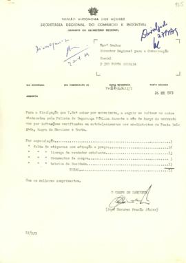 Comunicação dos autos elaborados pela Polícia de Segurança Pública, por infrações verificadas em ...