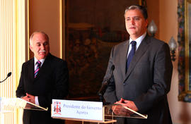 Declaração do presidente do Governo Regional e do presidente da Câmara Municipal de Calheta aos m...