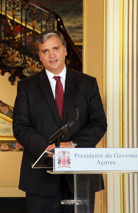 Declarações do presidente do Governo Regional aos meios de comunicação social, após a audiência, ...