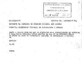 Aviso de público para propostas para fornecimento de material e maquinaria agrícola.