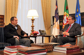 Décio Pereira, Presidente da Câmara Municipal da Calheta São Jorge, em audiência, com o president...