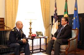 O Comandante da GNR nos Açores, em audiência, com o presidente do Governo Regional