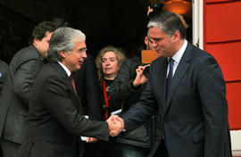O Ministro da Defesa Nacional, José Pedro Aguiar Branco, à saída do Palácio de Sant`Ana