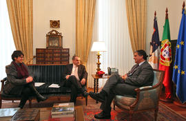 A Direção da Associação de Juventude da Candelária em audiência, com o presidente do Governo Regi...