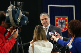 Presidente do Governo Regional, Vasco Cordeiro, entrevistado pelos meios Comunicação Social