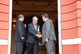Luís Mira Amaral, presidente da Comissão Executiva despede-se do presidente do Governo Regional, ...
