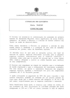 Comunicado do Conselho do Governo de 2 de março de 1994