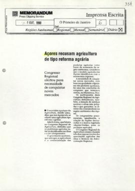 Açores recusam agricultura de tipo reforma agrária
