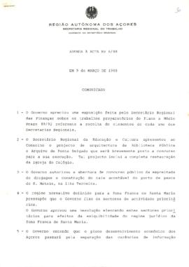 Comunicado do Conselho do Governo de 9 de março de 1988