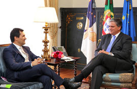O presidente do SDPA, José Pedro Gaspar, em audiência, com o presidente do Governo Regional