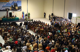 Vista panorâmica do recinto onde decorreu a cerimónia de inauguração da Fábrica de Rações Santana...