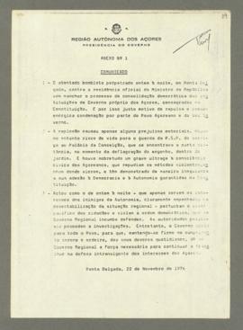 Comunicado do Conselho do Governo de 22 de novembro de 1976
